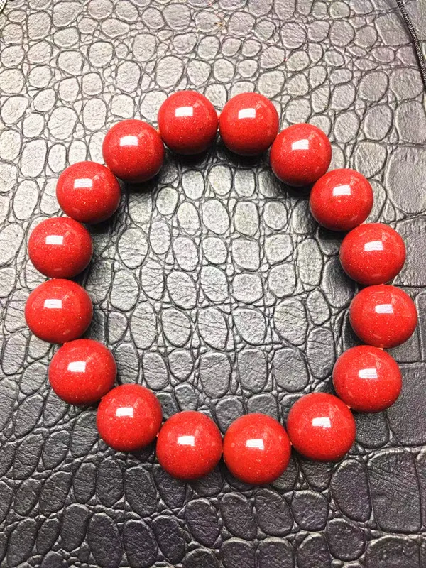 

14mm Natural quartz crystal cinnabar hand string can close bad things 1pcs