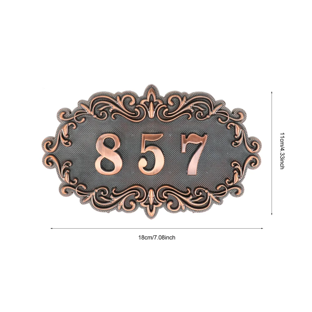 

1 Set of European Embossment Style Doorplate 3D Number Plate Sign (Bronze)