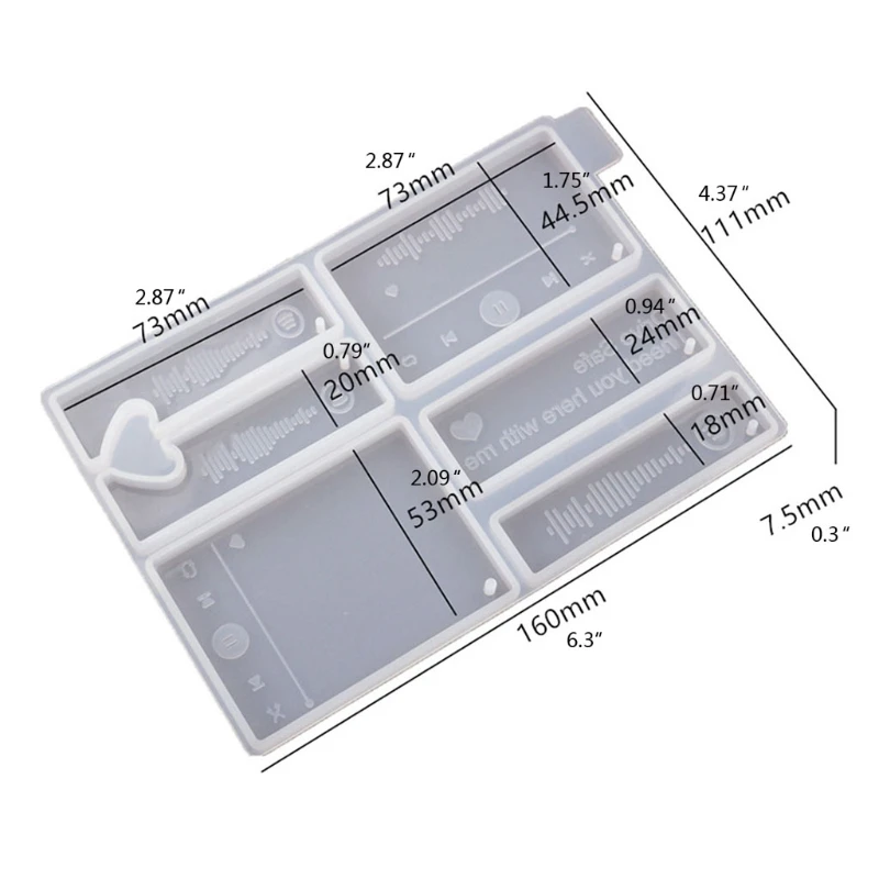 

Music Player Epoxy Resin Mold Keychain Pendant Silicone Mould DIY Crafts Jewelry Casting Tool