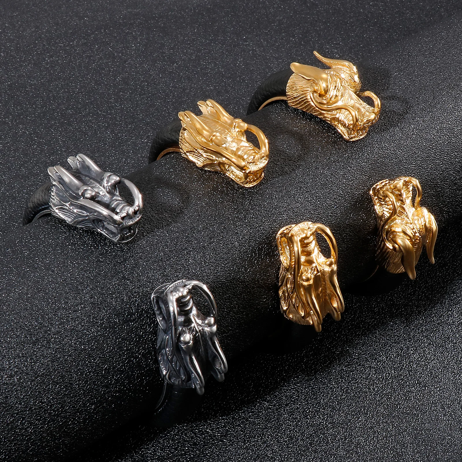 Браслет на запястье с головой дракона из нержавеющей стали 316L браслет волком