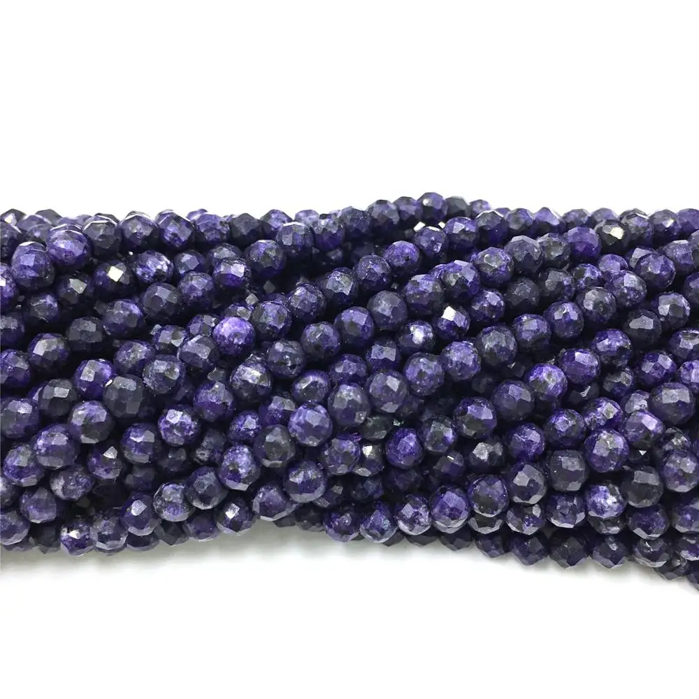 Граненые бусины Charoite из фиолетового кварца 4 мм незакрепленные для изготовления