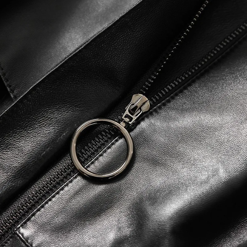 

Luxury sheepskin coat, untied leather coat, women's fashion casual fashion designer, long sleeve leather coat