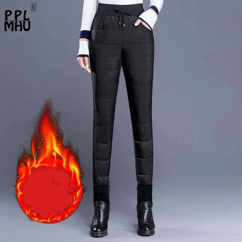 Зимняя утепленная женская верхняя одежда с высокой талией бархатные пуховые