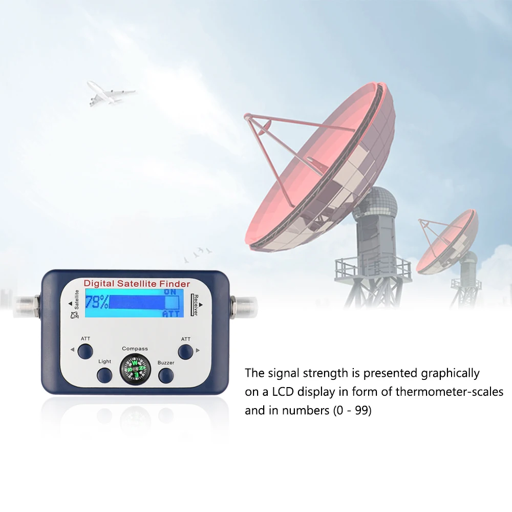 Digital Satellite Meter Signal Finder SATlink WS-6906 DVB-S FTA Data Satellite Signal Meter Finder 3.5" LCD US UK EU AU Plug