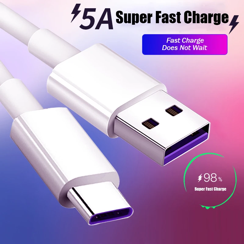 Зарядный кабель USB 5A Type C для Huawei P30 P20 Redmi 9 Note 7 8 Samsung galaxy A21s A31 S20 Plus Realme X2|Зарядные