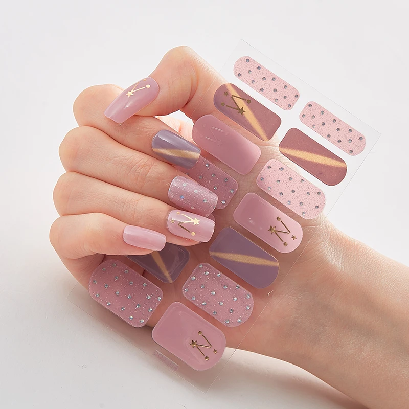 Минималистичный дизайн Блестящая Серия Nailart наклейка лак для Ногтей Полное