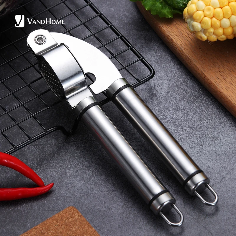 

VandHome Manual Garlic Press Stainless Steel Garlic Crusher With Thickened Handle Ginger Press Ginger Kitchen Accessories Tools