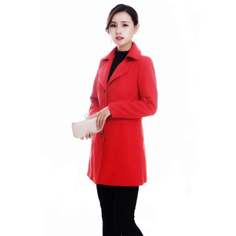 Пальто женское зимнее имитация двусторонней шерсти большого размера W80 | Женская