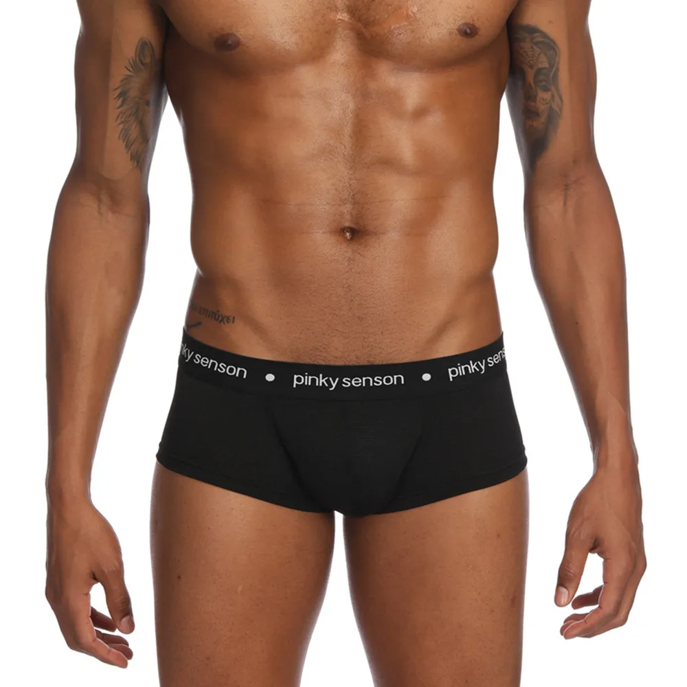 Сексуальные трусы боксеры большой карман для пениса нижнее белье с низкой