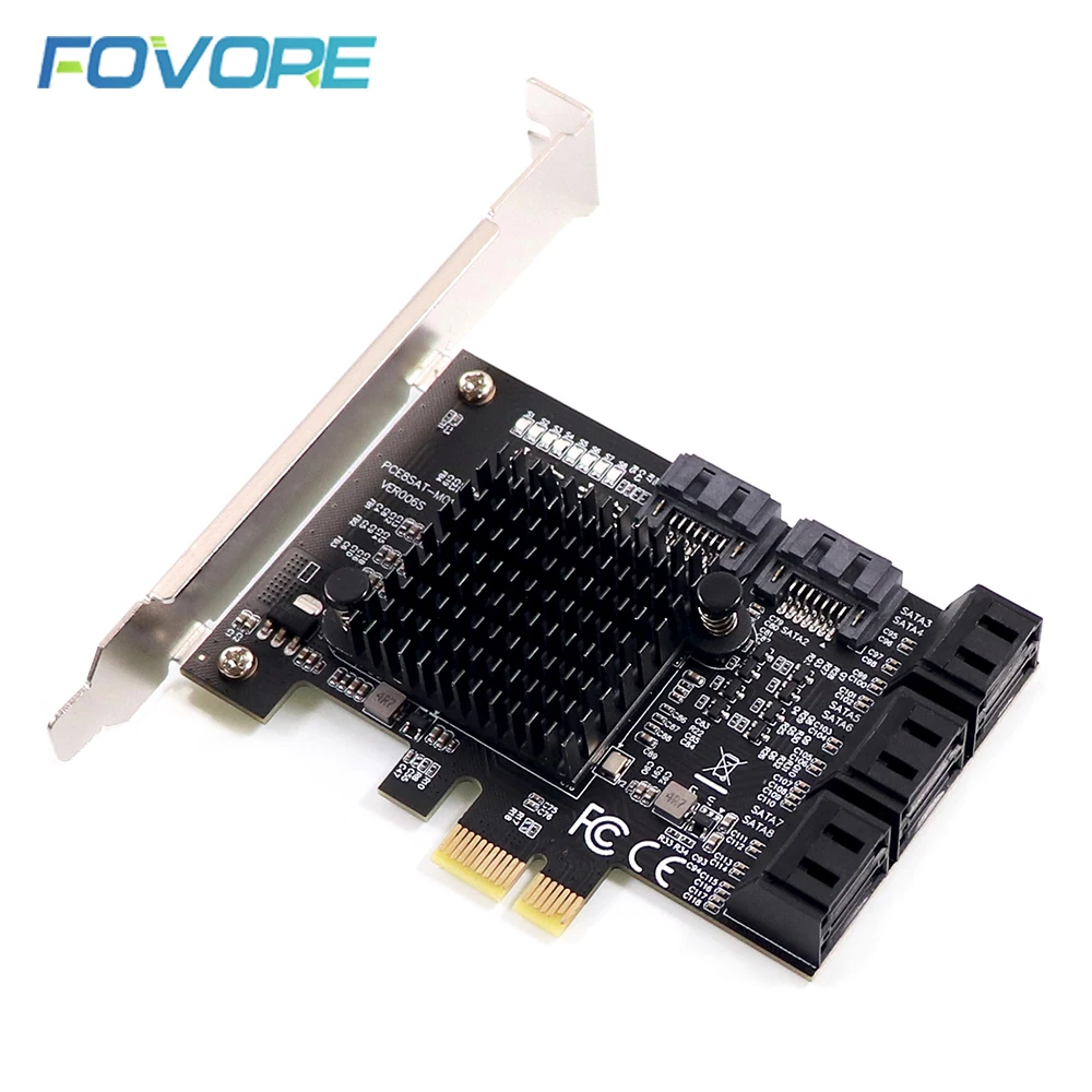 PCI e на 8 портов SATA 3 III 0 6 Гбит/с адаптер SSD PCIe x1 плата контроллера расширения с
