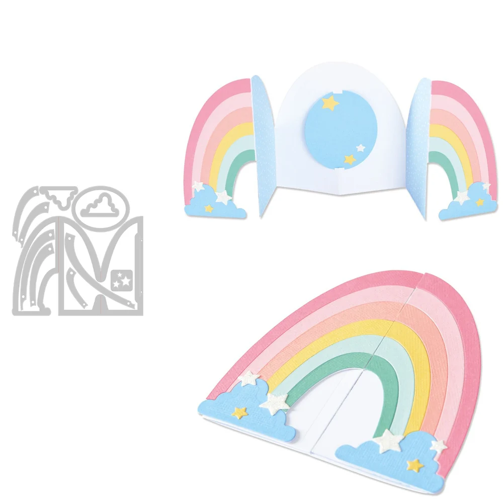 

Металлические штампы Rainbow Fold-a-Long, для скрапбукинга, рукоделия, тиснения, буквы, штамп для резки из углеродистой стали, штамп 2021