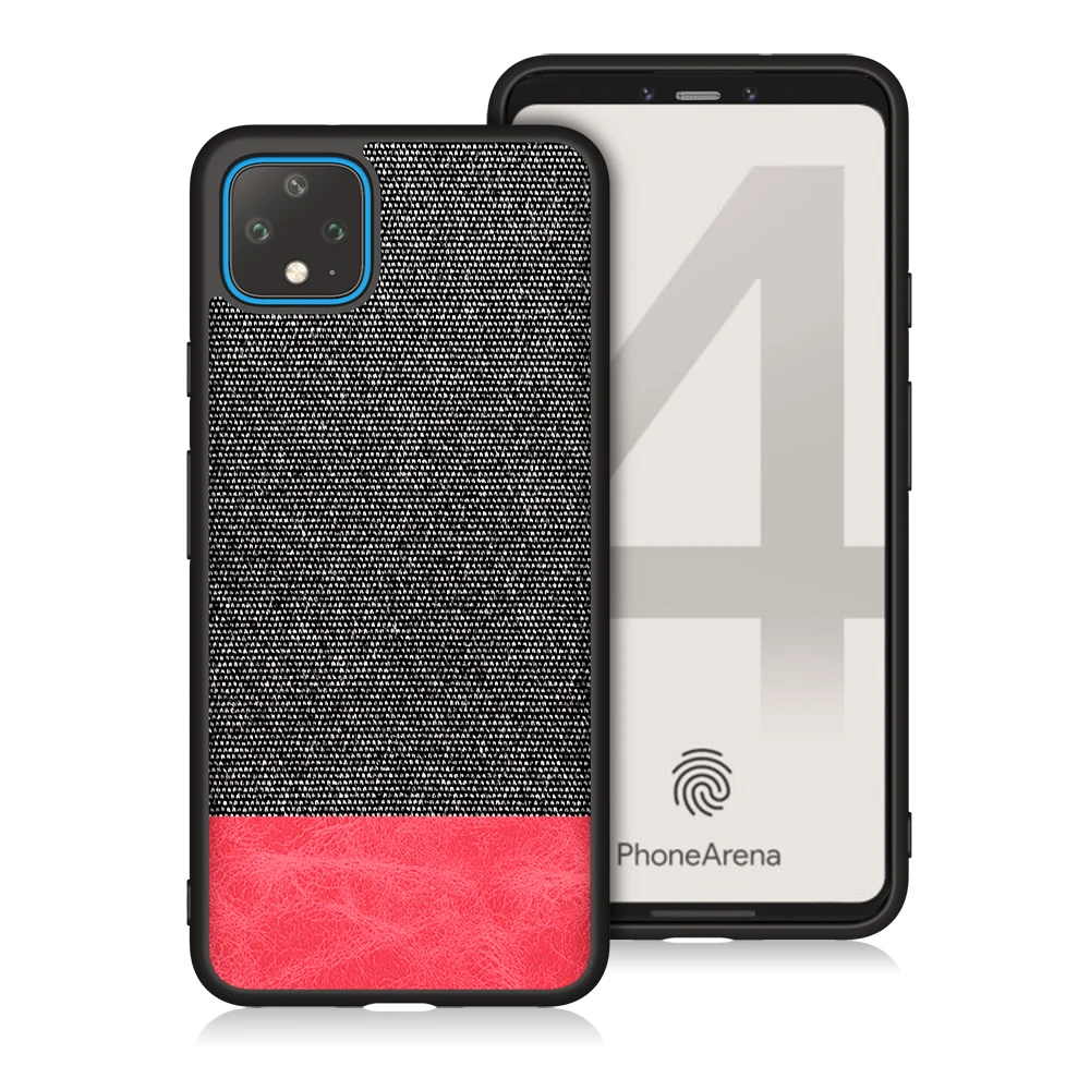 Для Google Pixel 4 XL чехол Мягкие силиконовые края + жесткую Ткань текстуры кожи