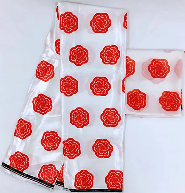 Чистая шелковая ткань африканская Анкара вощеная принтом 2 + 4 ярдов шифоновая