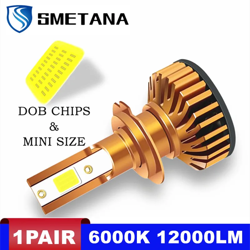 

Светодиодные лампы SMETANA V3 Mini, 2 шт., H7, H11, с чипами DOB, H4, H1, H3, H8, H9, 9005, 9006, светодиодсветодиодный Автомобильные фары, светодиодные фары 10000LM