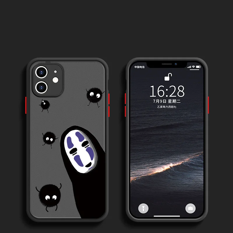 Cute Cartoon Happy Totoro Phone Case For iPhone 8 7 Plus 11 12 14 13 Pro Max Mini XR X XS MAX SE 2020 Anime Soft Silicone Cover