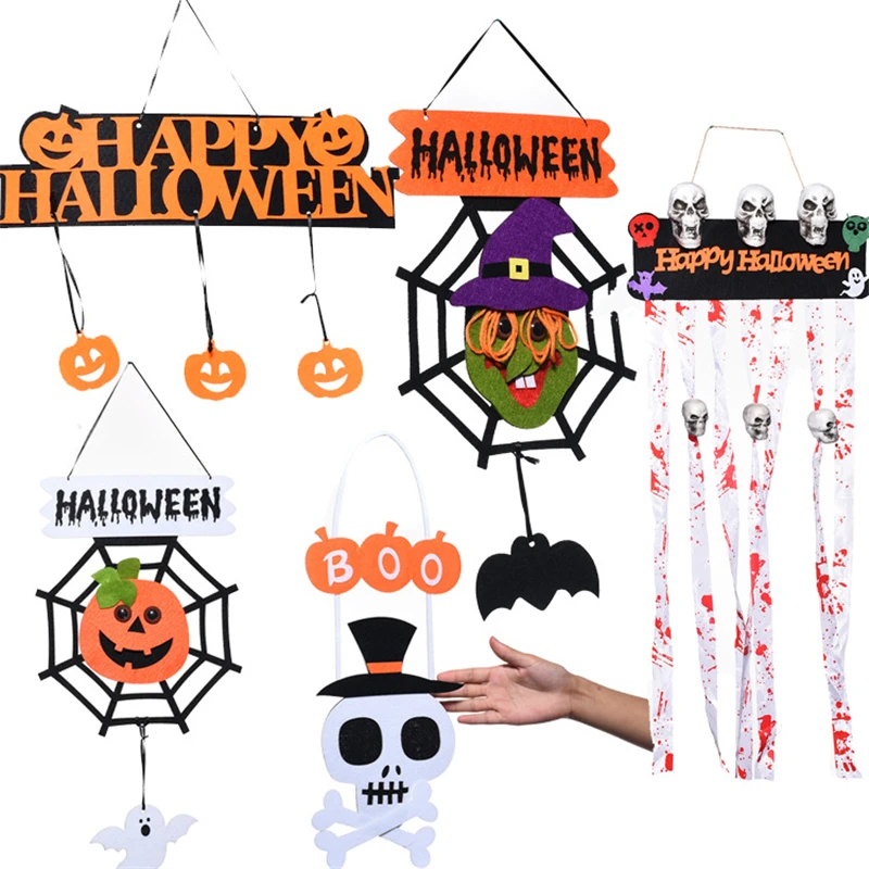 Подвесное украшение для Хэллоуина Нетканая подвеска в виде тыквы летучей мыши