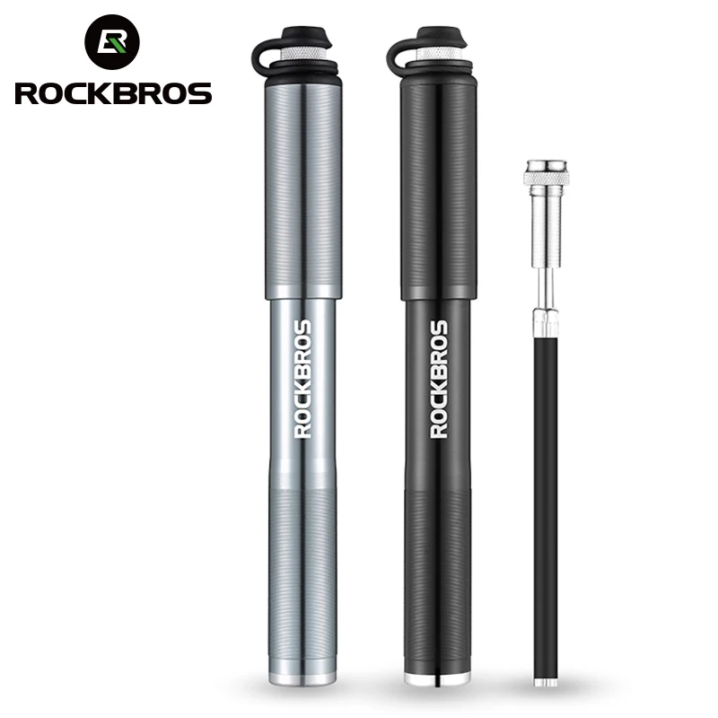 

ROCKBROS Bicycle Pump Aluminum Alloy Mini Portable Light Air Pump For Bike Cycling Tire Inflator High Pressure Schrader Presta