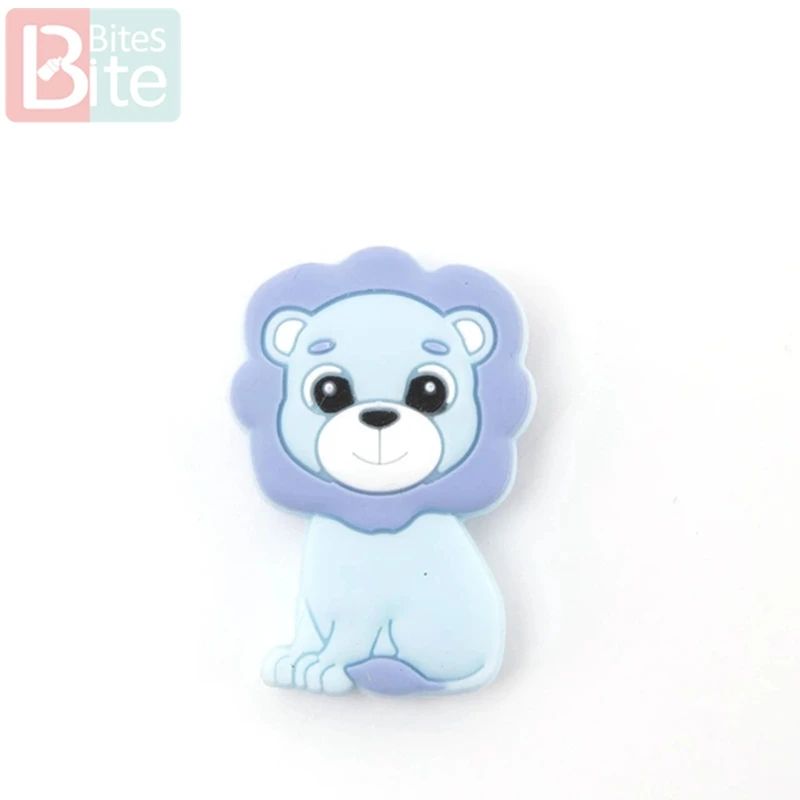Blue Lion 100 шт Детские Силиконовые Бусины лев Король мультфильм beadsfair класс силиконовый Прорезыватель для соски цепи Детская Подвеска Ожерелье Товары для малышей - Цвет: Blue Lion