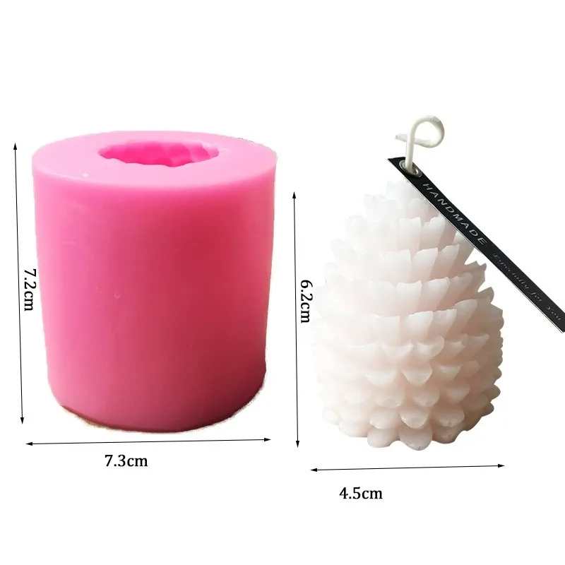 

DIY Christmas Pine Cone Silicone Candle Mold 3D Handmade Aromatherapy Candles Beeswax Making Mould for Kids Gift Home Decortion