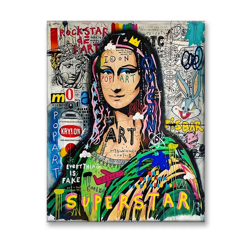 Современное граффити Художественная Картина на холсте Мона Лиза плакат и печать