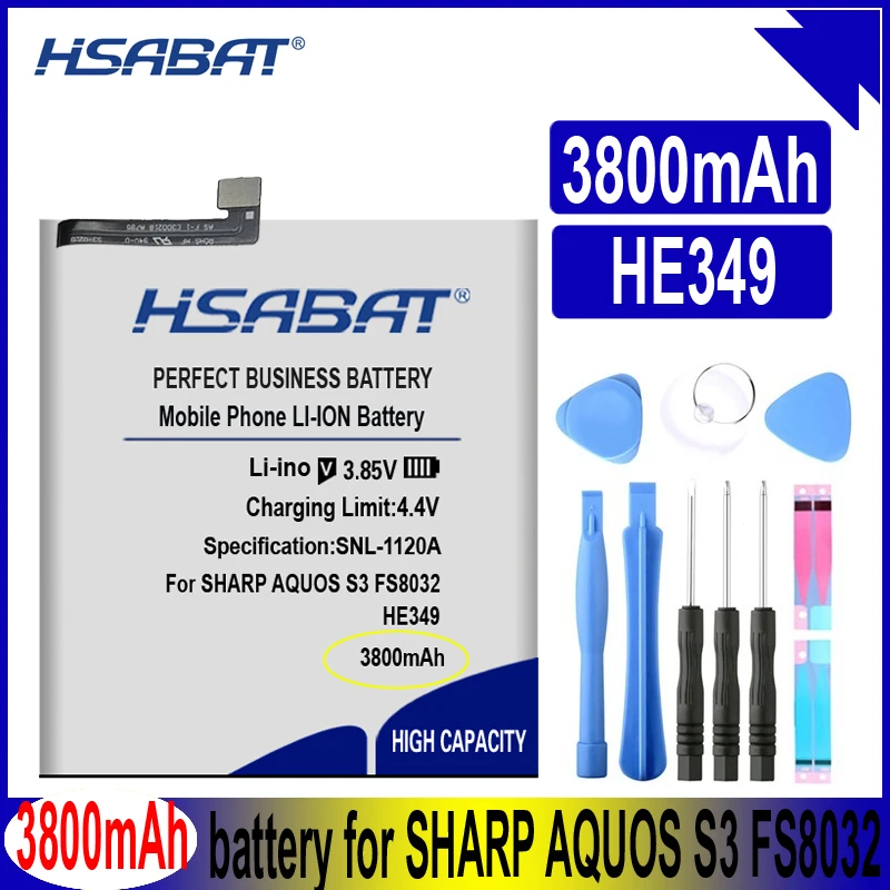 Аккумулятор HSABAT HE349 на 3800 мАч для аккумуляторов SHARP AQUOS S3 FS8032|Аккумуляторы