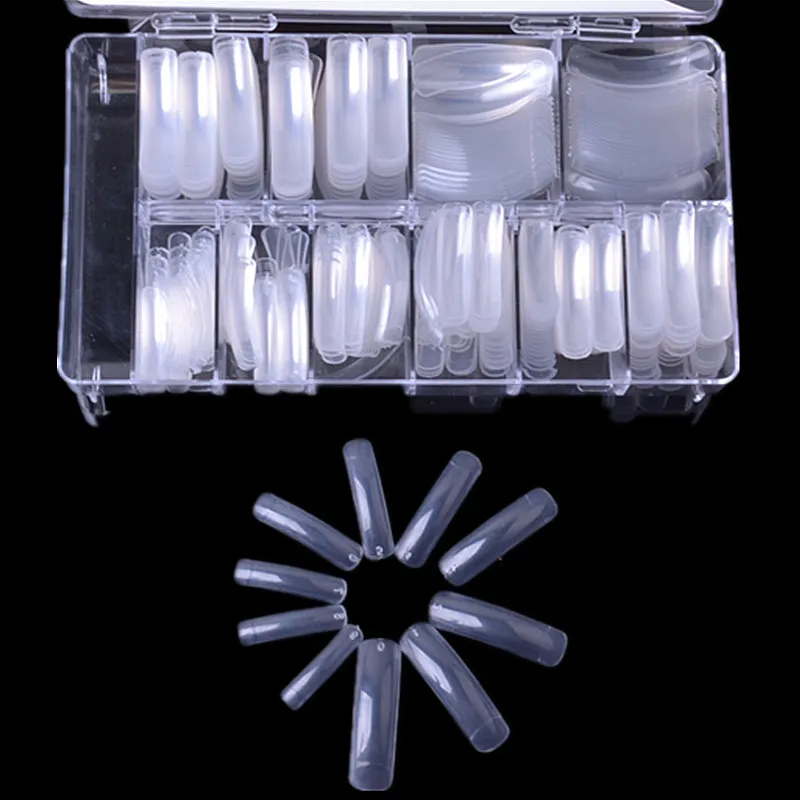 Kalvaro Wholesale Extra Round Long False Nails French DIY Salon Nail White/Clear/Natural Faux Ongles Acrylic Manicure Tips | Красота и