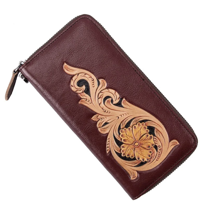 

New Fashion Wallet Ladies Long Section Atmosphere Retro Simple Zipper Large Capacity Bag
