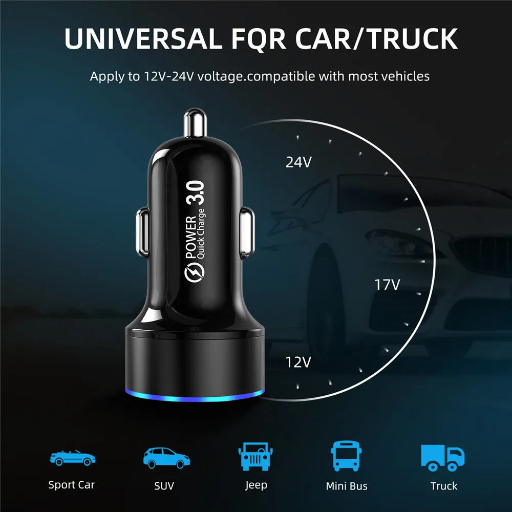 Автомобильное зарядное устройство 6A USB Quick Charge 4 0 QC3.0 Type C мобильный телефон PD 36 Вт