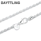 Цепочка BAYTTLING из стерлингового серебра 925 пробы, ожерелье из веревки 3 мм, 1618202224 дюйма, Ювелирное Украшение для женщин и мужчин, хороший подарок на свадьбу