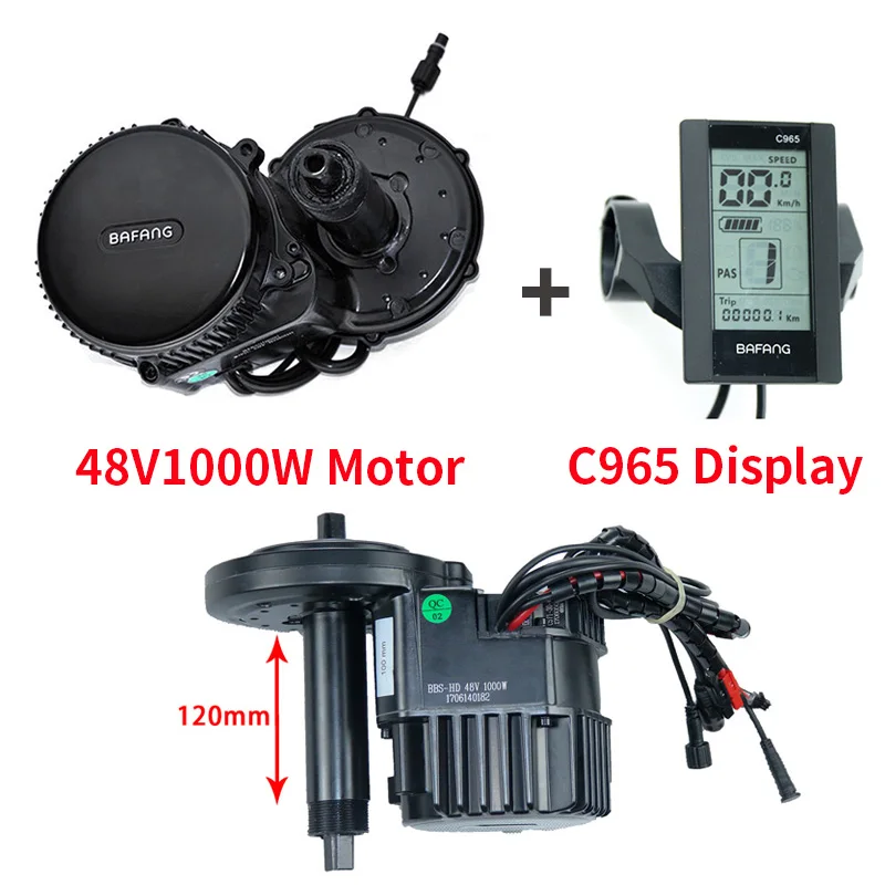 1000W17.5 C965 120MM BBSHD середине привода 48V 1000W электрический велосипед Motor Наборы с Батарея samsung 48V 17.5Ah литий-ионный аккумулятор вниз трубки, фара для электровелосипеда в b Батарея - Цвет: 1000W17.5 C965 120MM