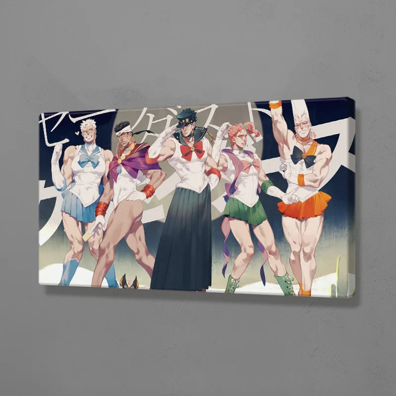 

JoJo's Bizarre Canvas Prints Poster Home Decoration Paintings Wall Artwork Picture Modular Animation Character for Living Room