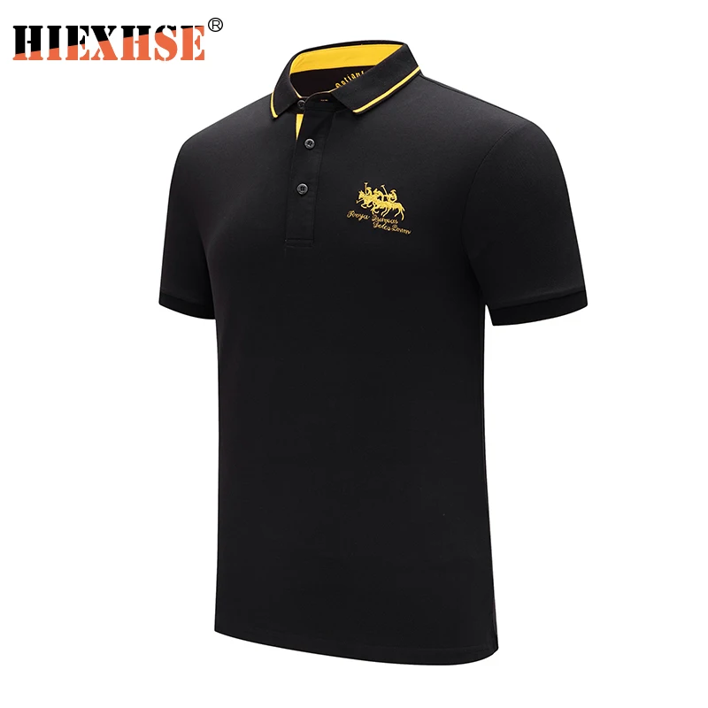 

Рубашка-поло мужская с вышивкой лошадей, повседневная брендовая однотонная хлопковая футболка с коротким рукавом, мужские топы, лето