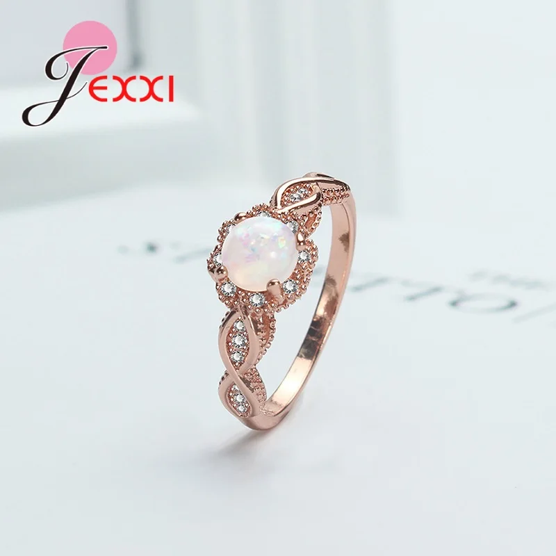 

Fashion Style White Opal Stone 925 Sterling Silver Rings for Women Elegant Female Finger Ring Silver 925 Fine Jewelry