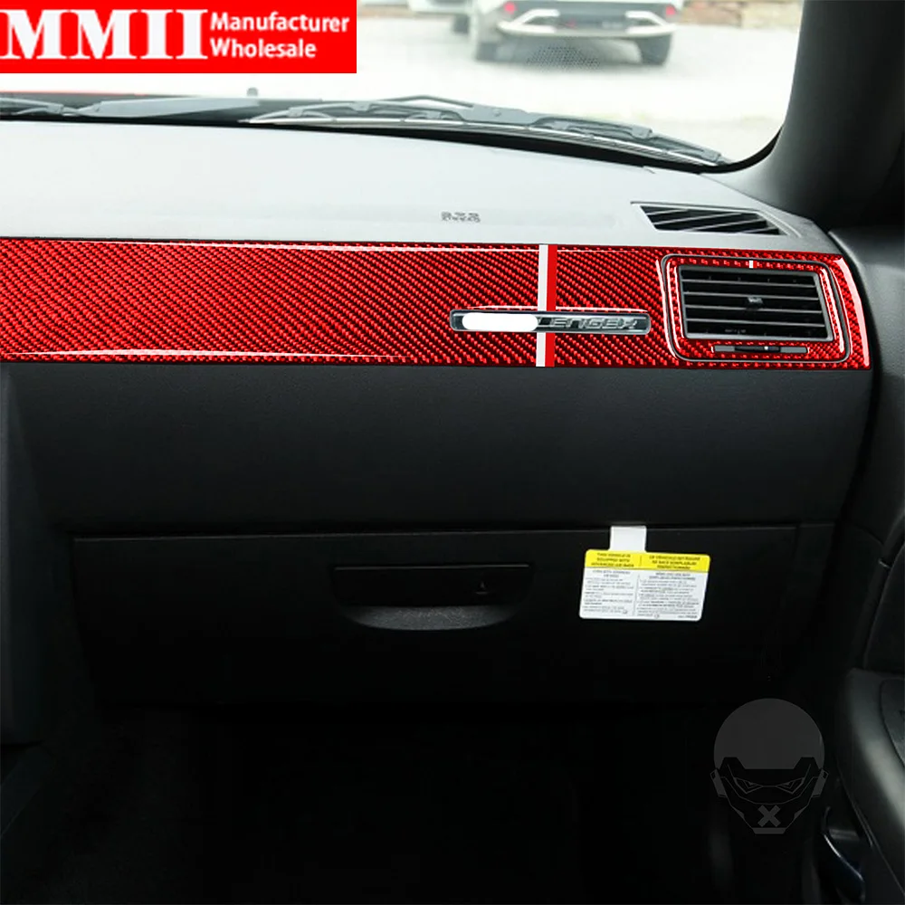Car Accessories Copilot Air Vent Outlet Dash Cover For Dodge Challenger 2008 2009 2010 2012 2013 2014 Carbon Fiber Stickers