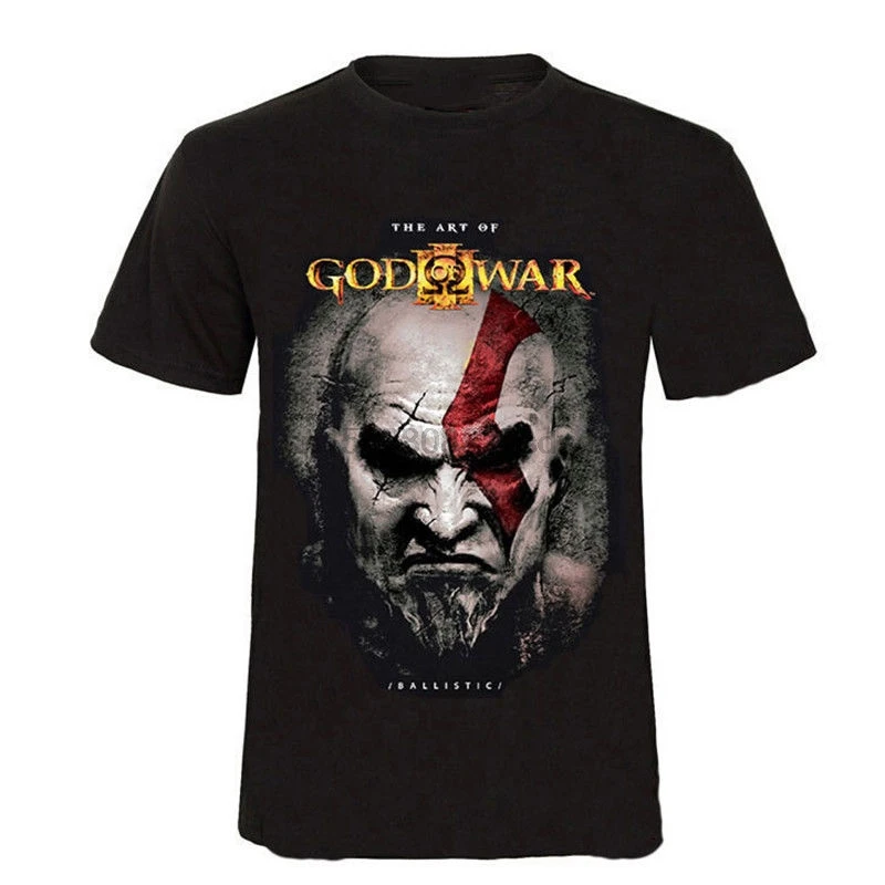 

Game God Of War Impressive Ares 3 Kratos Printing Black T Shirt Mens