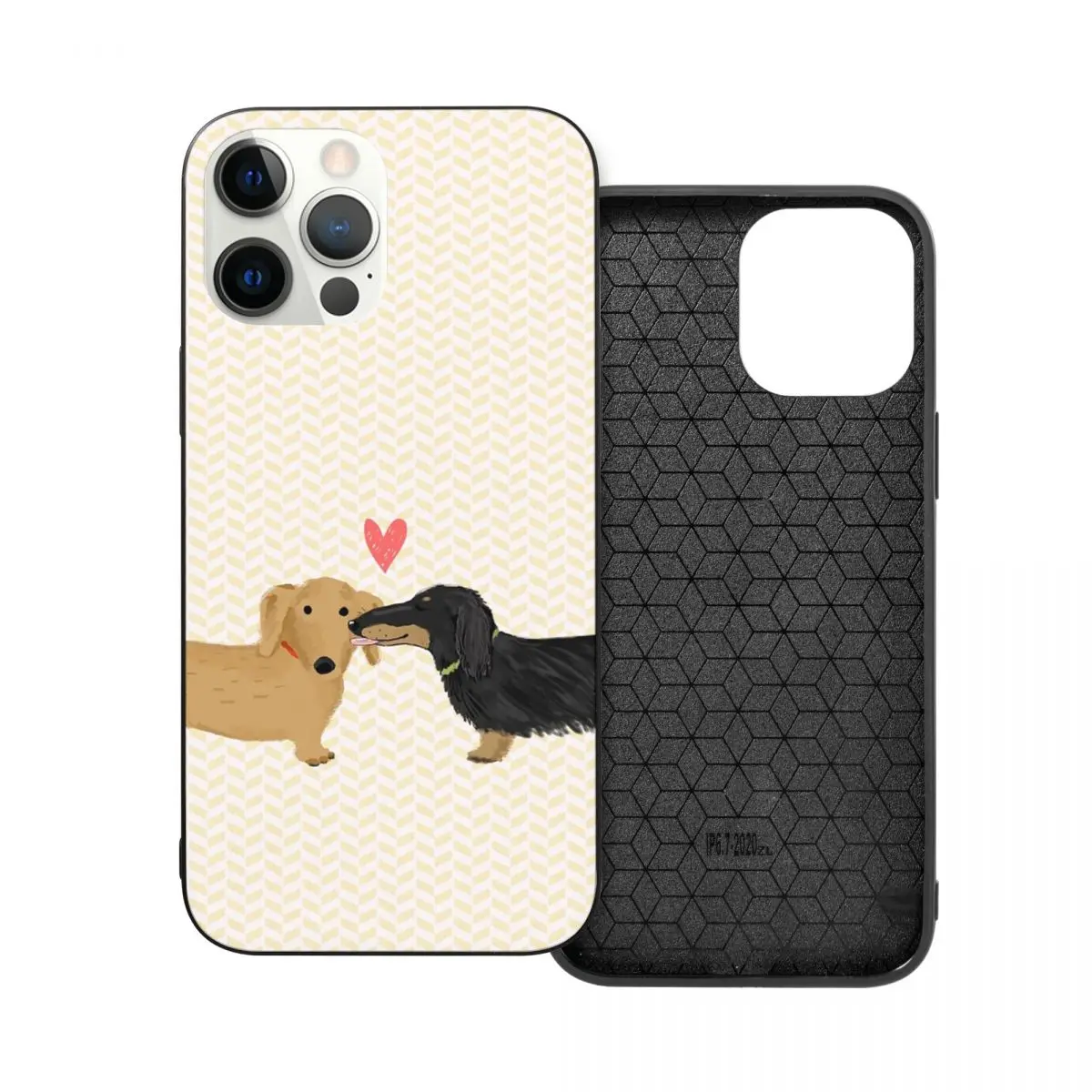 

Dachshunds Love PC Glass TPU Phone Case for iPhone 13 12 11 Xs Xr X Pro Max Mini 7 8 Se2 Plus 6 6S