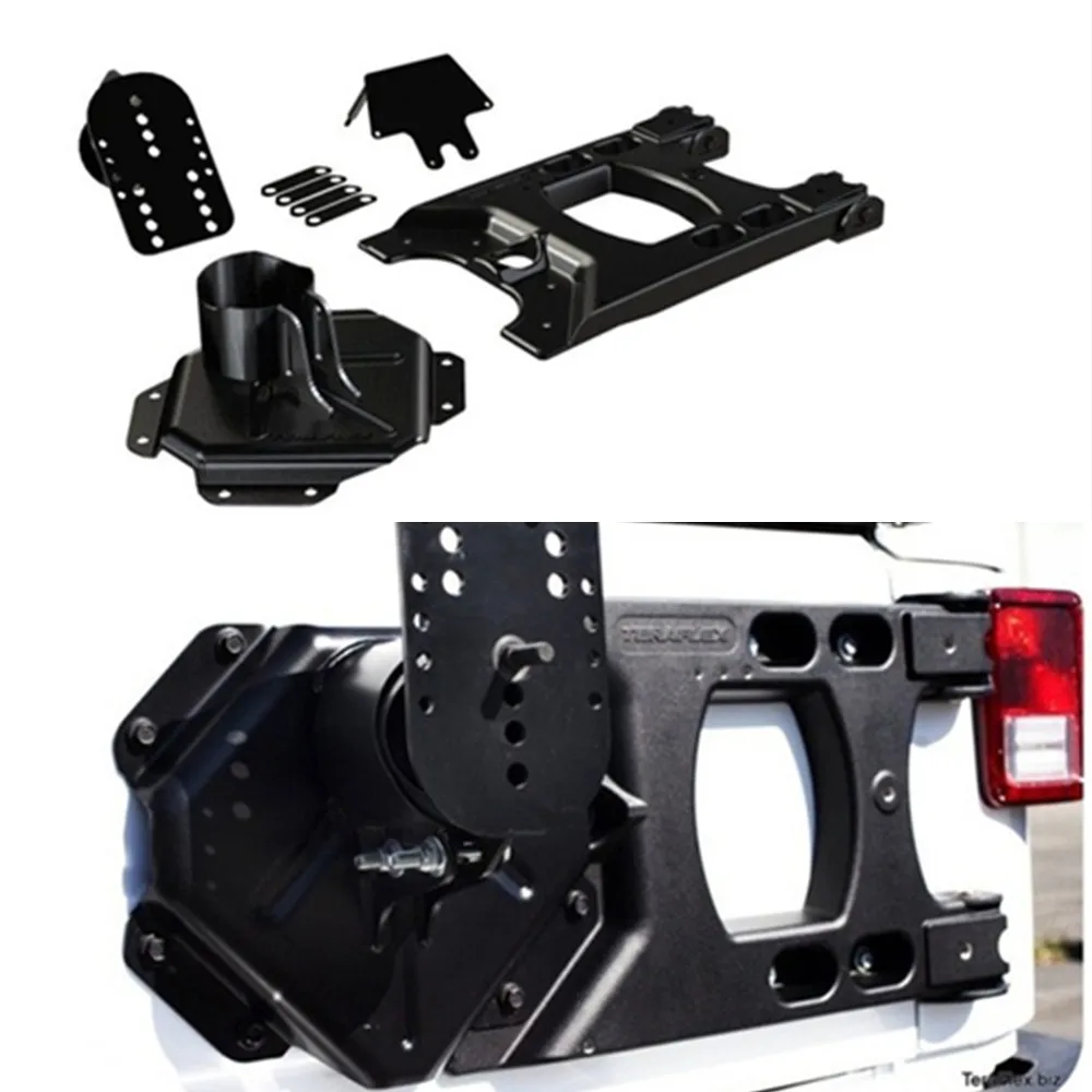 

Off-road rear bumper HD Hinged Carrier Adjustable Spare Tire Mounting Kit For Jeep for Wrangler JK 2007-2016