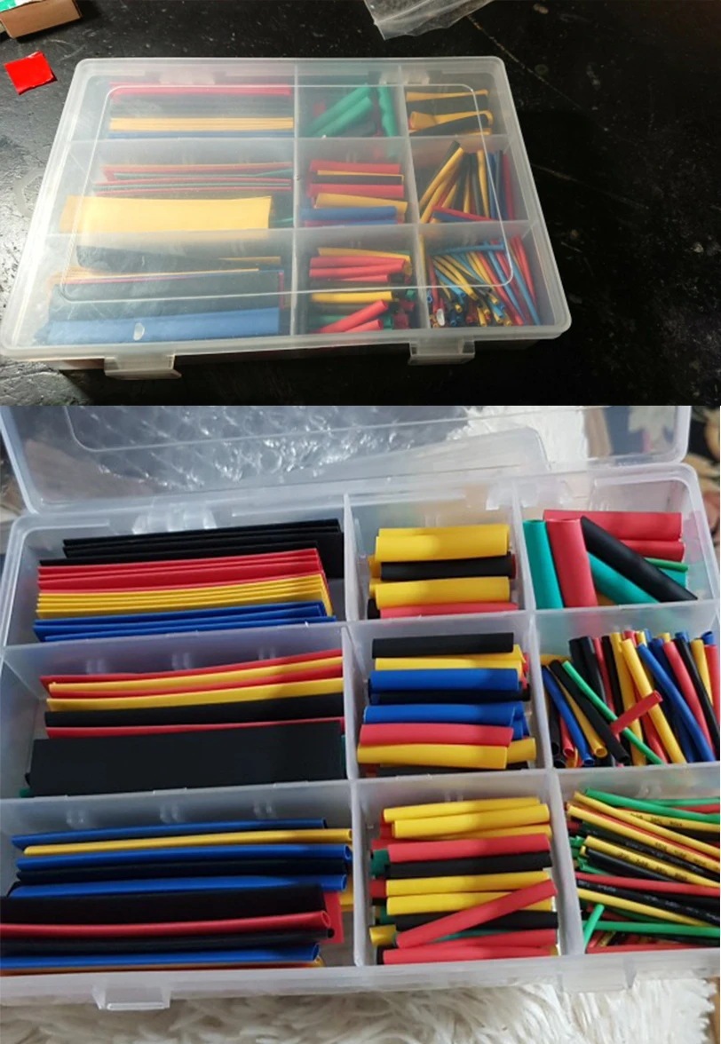 

164 Pcs/box Heat Shrinkable Tube Kit Shrink Various Polyolefin Insulation Sleeve Heat Shrinkable Tube Wire Electrical Equipment