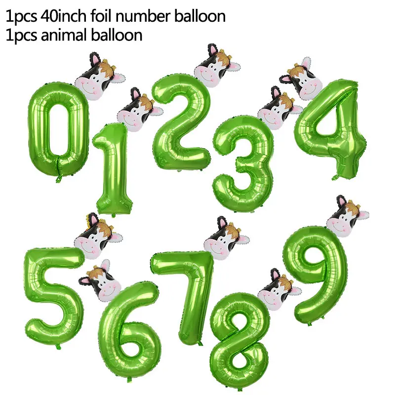 L cow-foil-balloon 1 Набор, 32 дюйма, цифра, фольга, шар, корона, рисунок 0-9, на день рождения, свадьбу, помолвку, для детей, на день рождения, на вечеринку, украшение, шары, товары - Цвет: L cow-foil-balloon