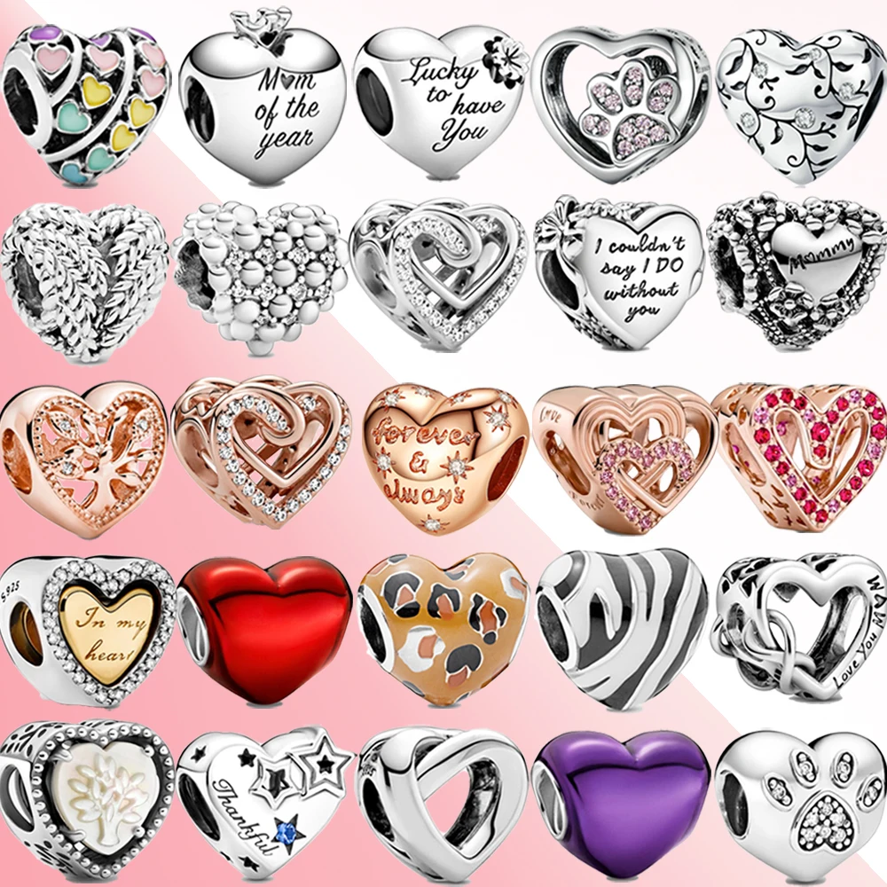 

Браслеты и ожерелья из серебра 925 пробы с подвеской «вечное сердце» для матери, подходит для браслетов и ожерелий Pandora 3 мм, подарки для девоч...