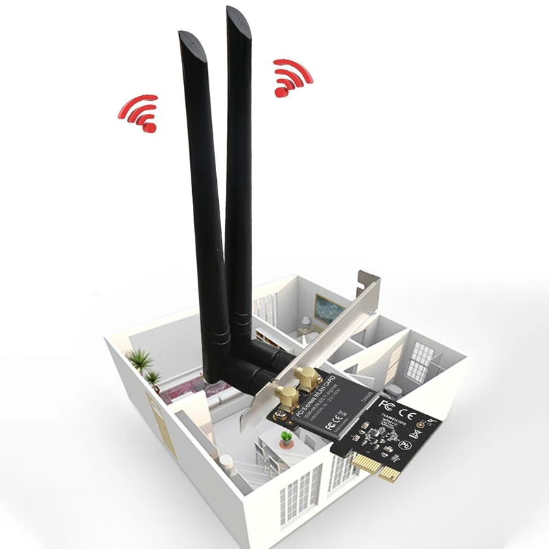 Wi Fi Беспроводной адаптер карты 1300 Мбит/с Dual Band 5.GHz/ 2 4 ГГц PCI Express сетевой для