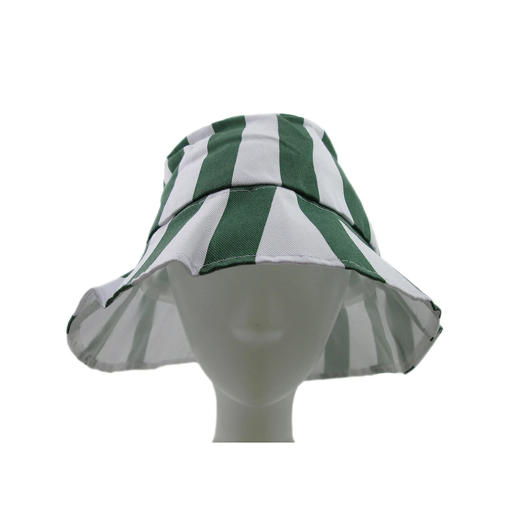 Brdwn Bleach unisex urahara kisuke cosplay Hat Cap Dome Green and White Striped watermelon Summer Cool Hat