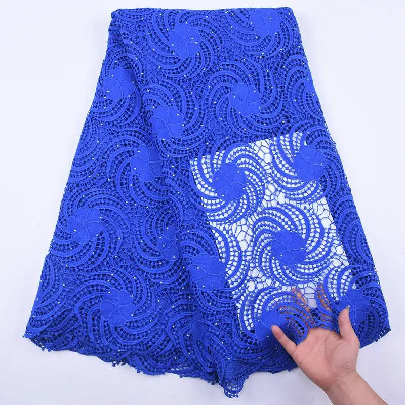 Новейшая сиреневая кружевная африканская Водорастворимая ткань 2020 высокое