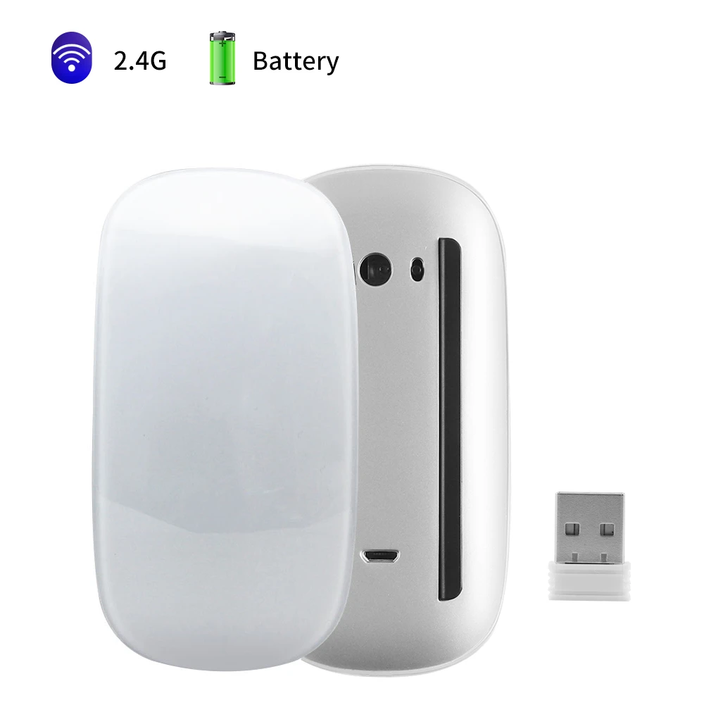 2 4G Беспроводная Волшебная мышь Бесшумная перезаряжаемая оптическая