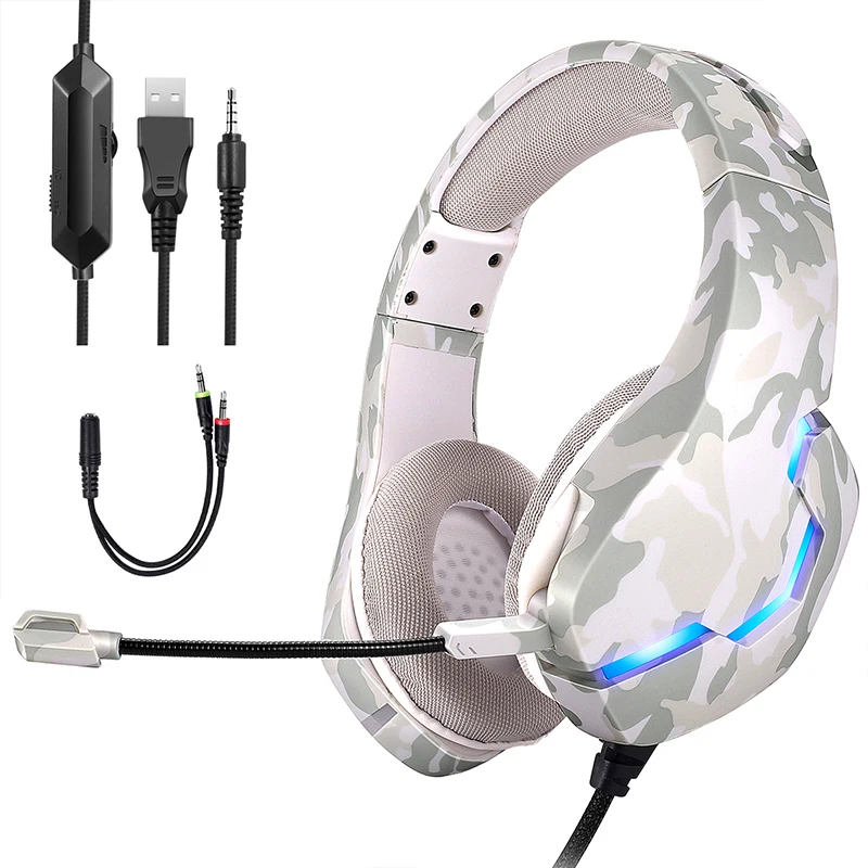

New Design Wired Game Headset Headphone RGB LED Light Stereo Earphone Gaming Headset with Microphone for PS4 XBOXONE PC