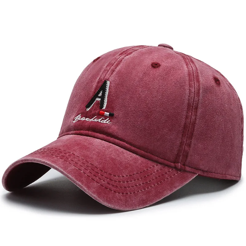 

Hot Unisex Cap Washed Cotton Baseball Cap Embroidery Letter A Men & Women Casual Adjustable Outdoor Dad Trucker Hat