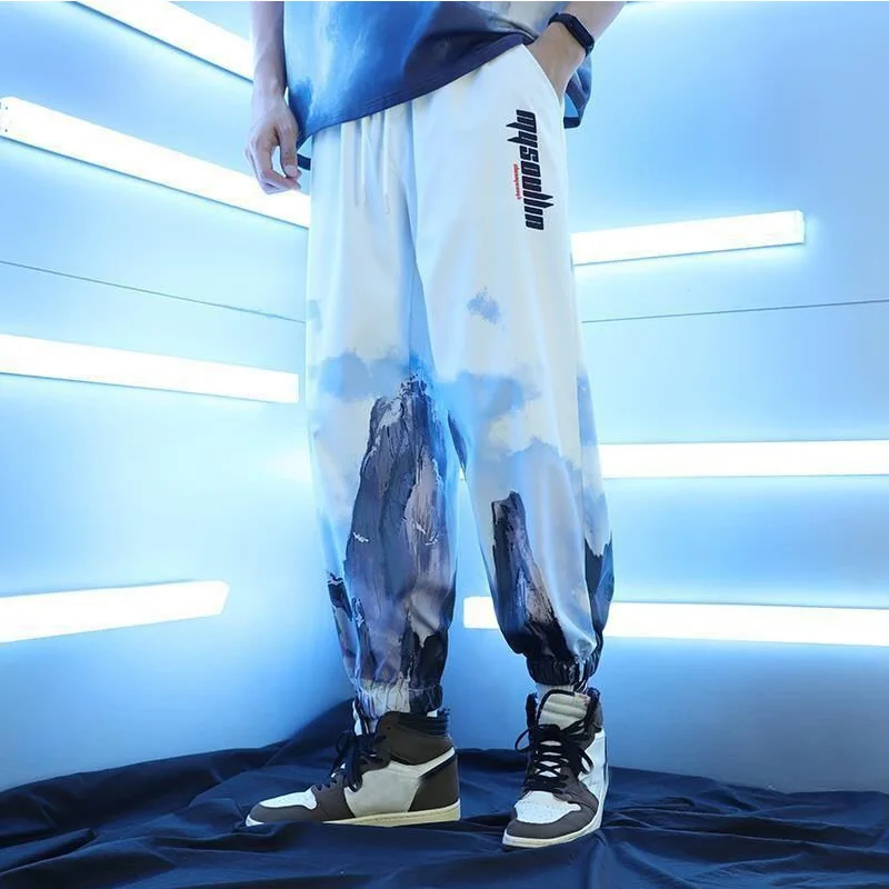 Брюки мужские спортивные в стиле хип хоп джоггеры повседневные брюки свободного