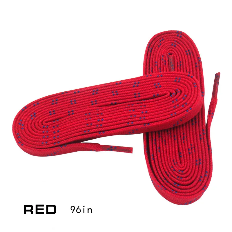 Red 96in Шнурки для коньков 96in 108in 120in двухслойная оплетка дополнительные усиленные кончики вощеный кончик дизайн костюм для хоккеист на коньках хоккейная обувь кружева - Цвет: Red 96in