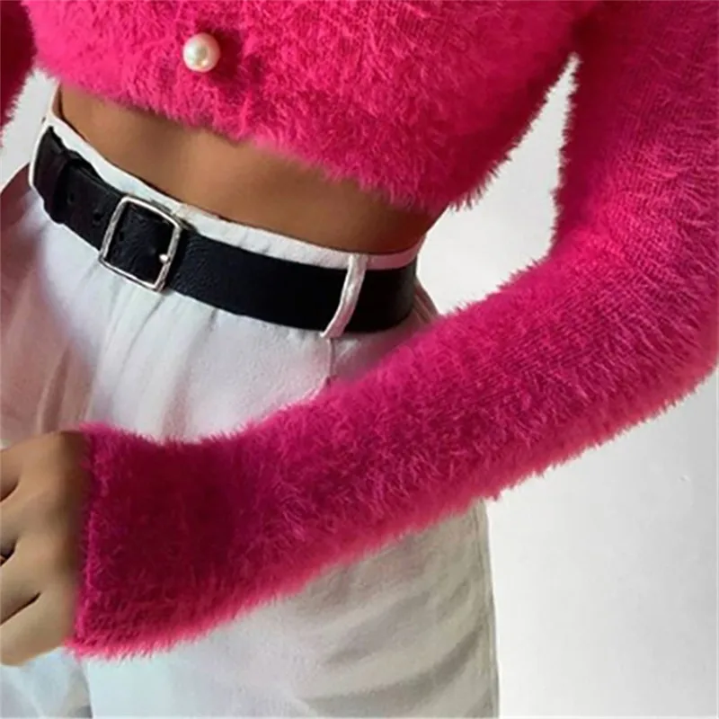 

Sexy Fashion Women Short T-shirts 2020 New Arrival Single Breasted V-neck Slim Knitted Tops