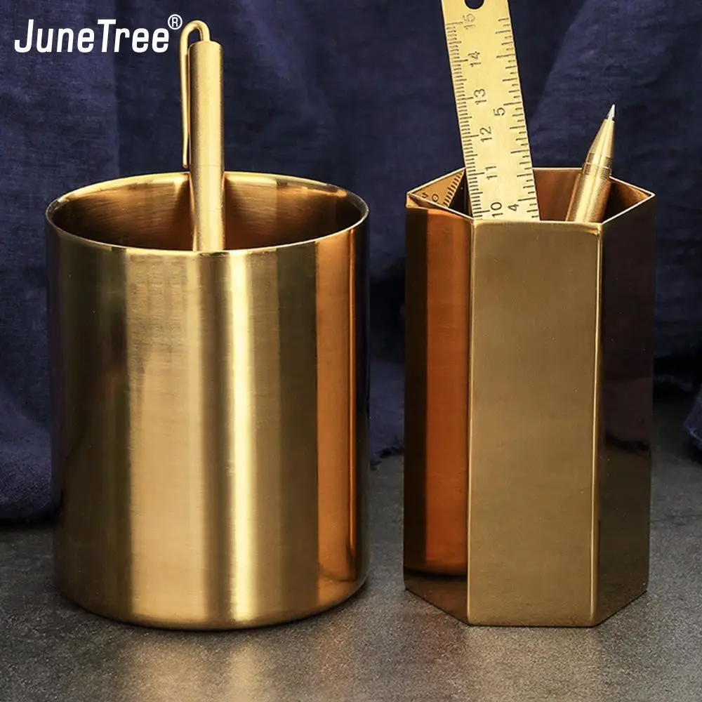 Винтажный латунный держатель для ручек канцелярский контейнер креативные